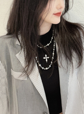 施家珍珠长链倪妮同款项链毛衣链