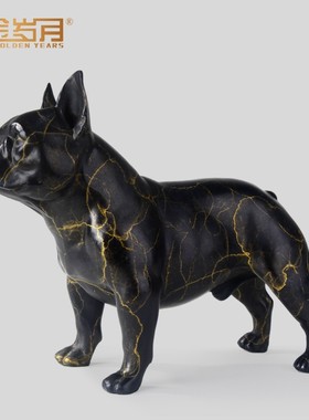 铜法斗犬狗摆件黄铜家居摆设大号客厅办公室金属金属铜雕塑工艺品