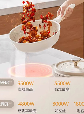 电磁炉双灶家用大功率白色面板