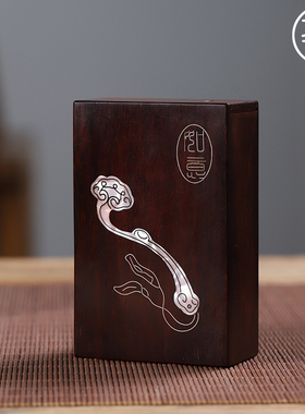 印度小叶紫檀螺钿烟盒手把件