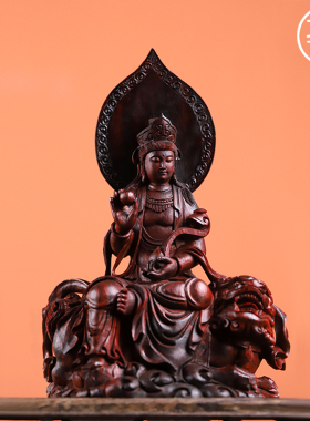 印度小叶紫檀普贤菩萨摆件