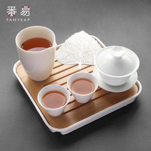 杯子/陶瓷/功夫茶/盖碗A1zoq001-白瓷盖碗功夫茶具套装三才茶 - 图1