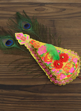 潮汕拜神金花用的插香炉红花球神柜神红供佛潮州雀尾凤尾神位神花