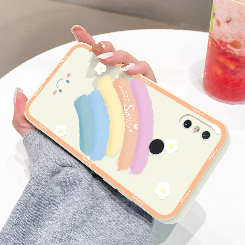 适用小米8手机壳8se液态硅胶8青春版网红新款xiaomi彩虹xm8小众高级感8lite简约ins风少女8SE轻薄防摔保护套