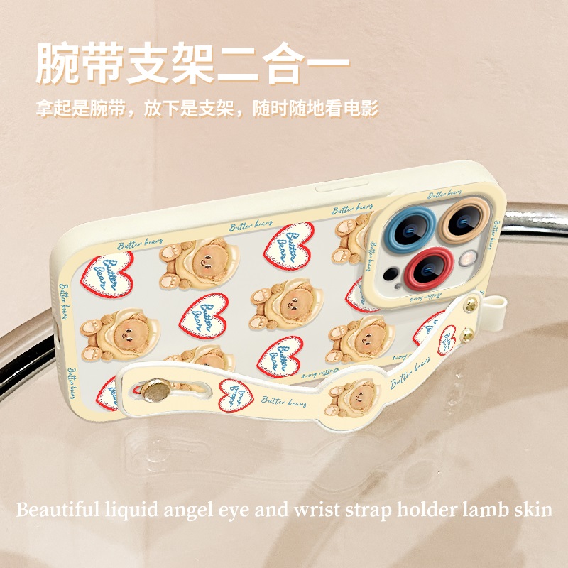面包小熊适用小米13手机壳12s/12x新款腕带mi11pro/10青春版液态硅胶MI9全包镜头civi防摔xiaomi女mix4保护套