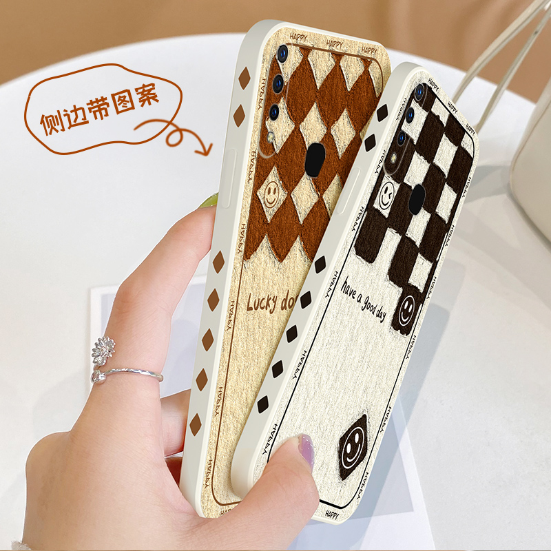 饼干格子熊vivoz5x手机壳v11i液态硅胶vlvoz3全包镜头防摔z3i直角边y85a保护套z1青春版女生z1i卡通y85侧边图