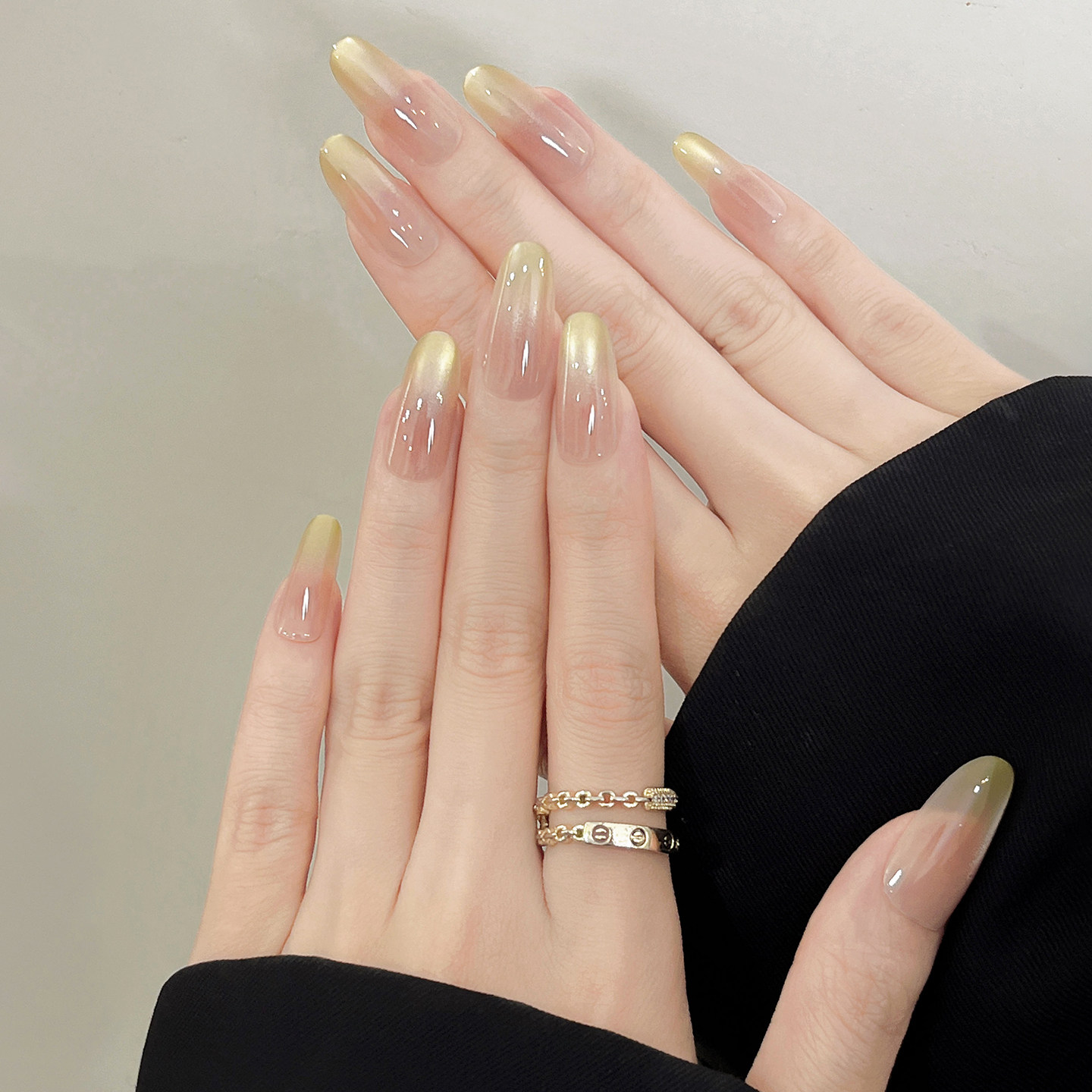 纯手工穿戴款美甲中长款裸色渐变显白猫眼2026新款高级感逐梦精灵,淘宝优惠券,粉丝福利购,淘宝优惠卷