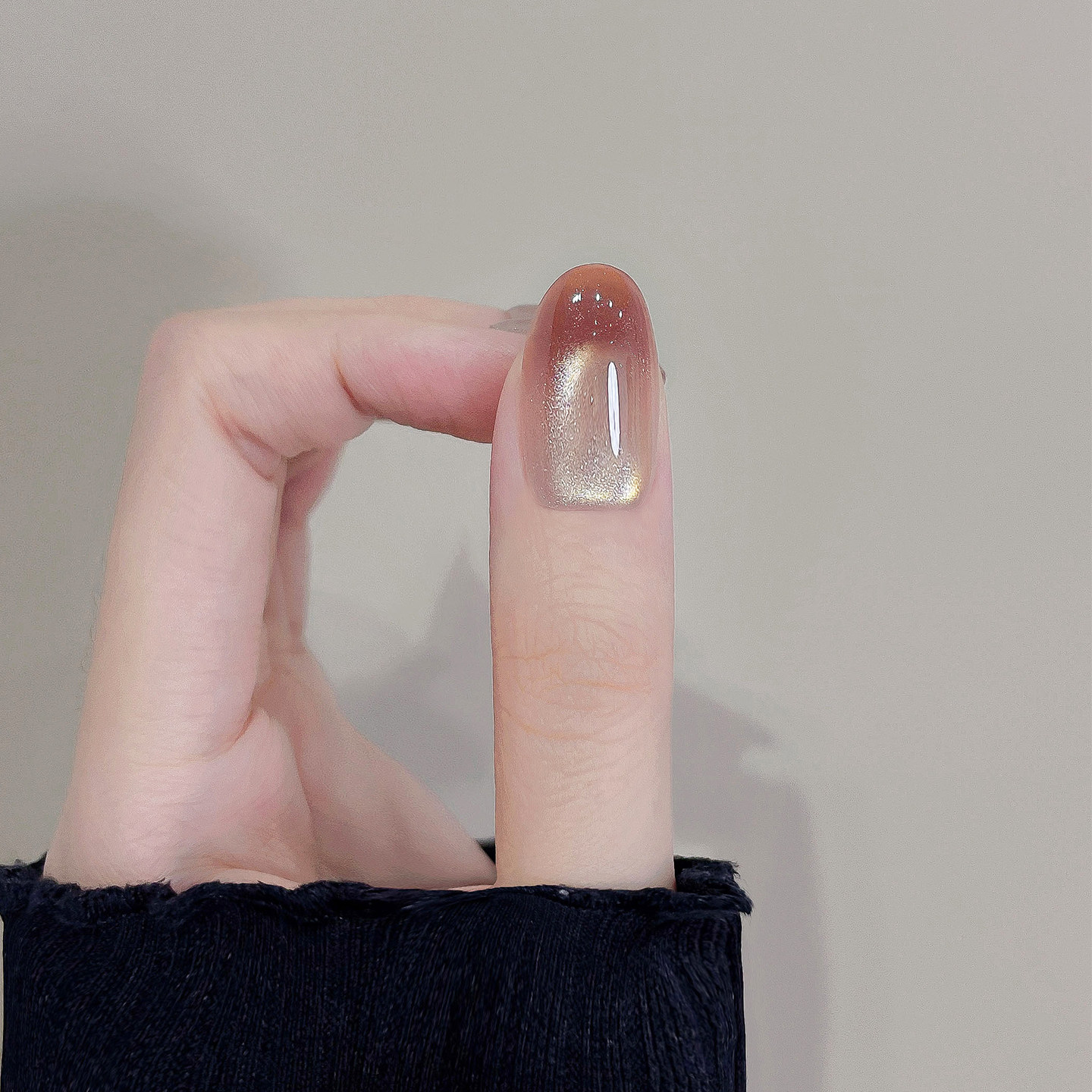 纯手工美甲贴片焦糖色精致猫眼2026新款高级感短款穿戴甲焦糖朗姆,淘宝优惠券,粉丝福利购,淘宝优惠卷