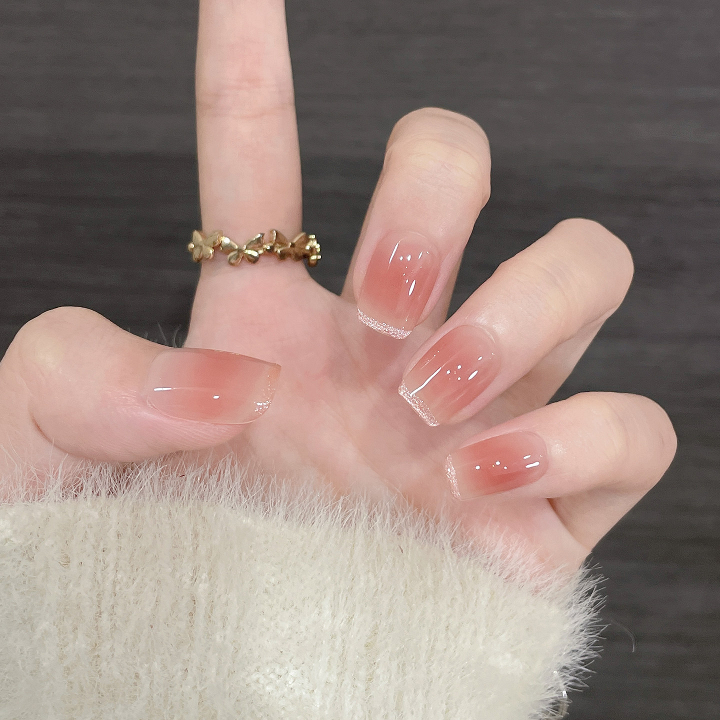 纯手工美甲穿戴甲2026新款学生党短款精致裸色显白高级感哈妮少女,淘宝优惠券,粉丝福利购,淘宝优惠卷