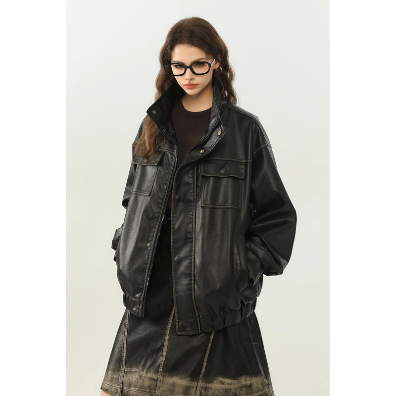 美式复古美拉德皮衣外套男女2024新款秋冬季加绒加厚棉服PU皮夹克,淘宝优惠券,粉丝福利购,淘宝优惠卷