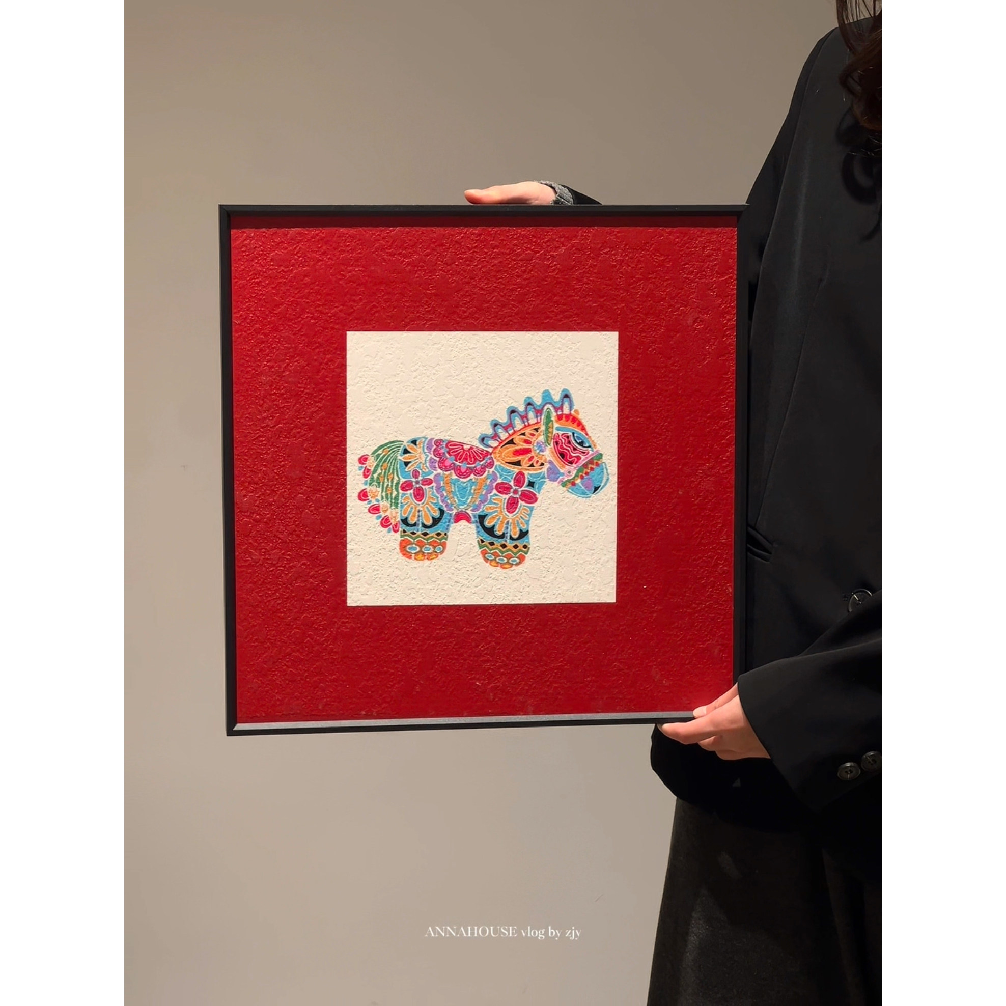 复古风马年新年装饰画客厅卧室挂画玄关桌面艺术摆件家居装饰画,淘宝优惠券,粉丝福利购,淘宝优惠卷