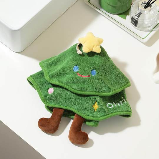 Christmas tree doll cute plush hand towel kitchen