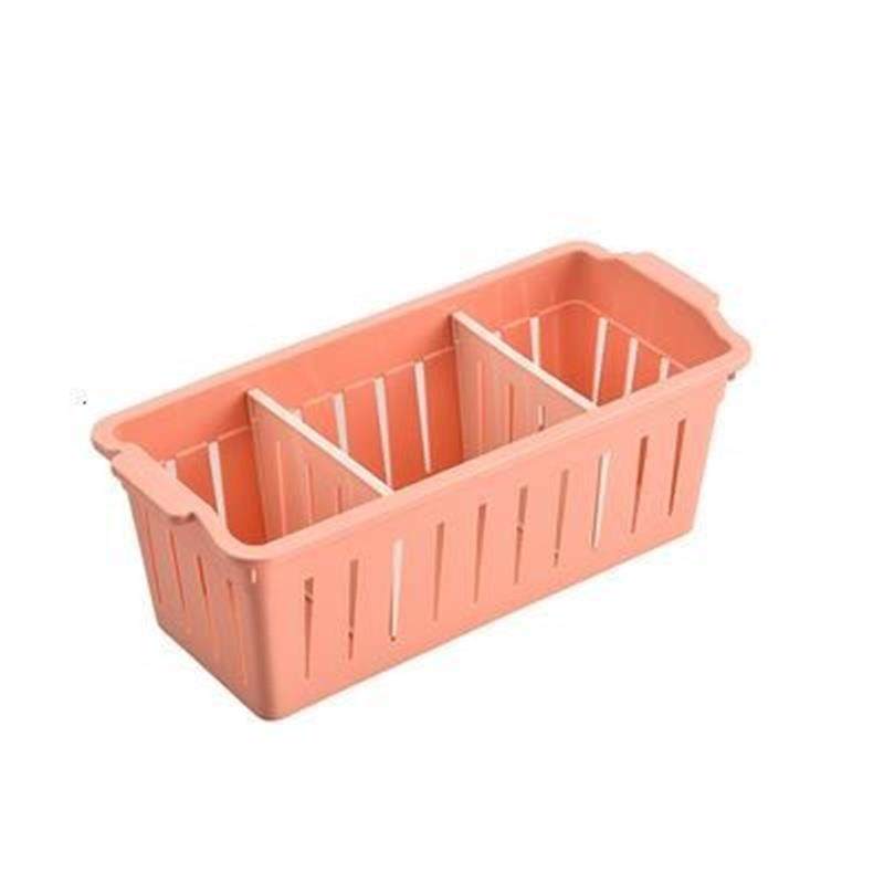 家用收纳盒桌面塑料多功能收纳筐分格分隔储物厨房浴室三格置物篮 - 图3