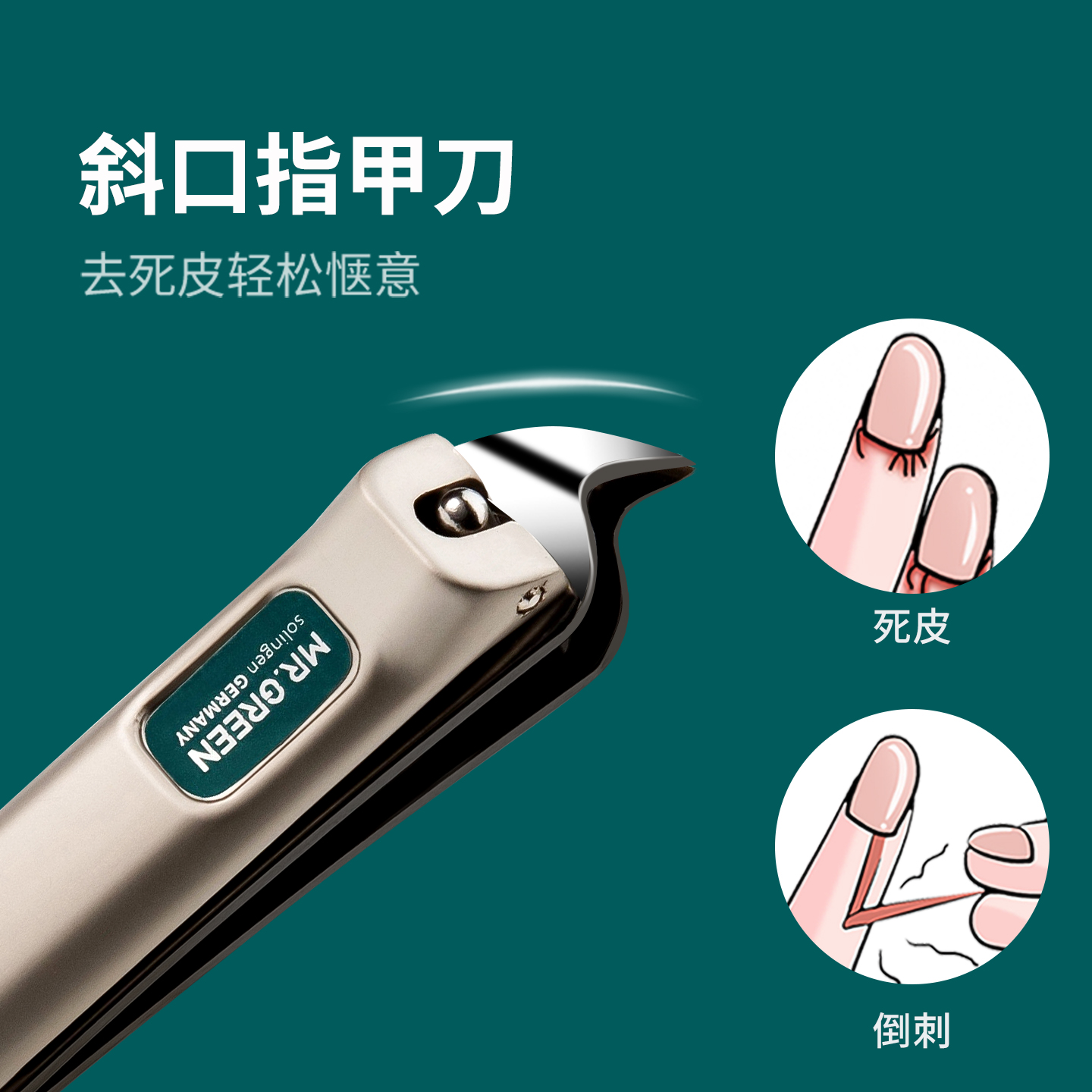 德国MR.GREEN指甲剪单个家用厚硬甲大号指甲钳进口便携高档指甲刀 - 图1