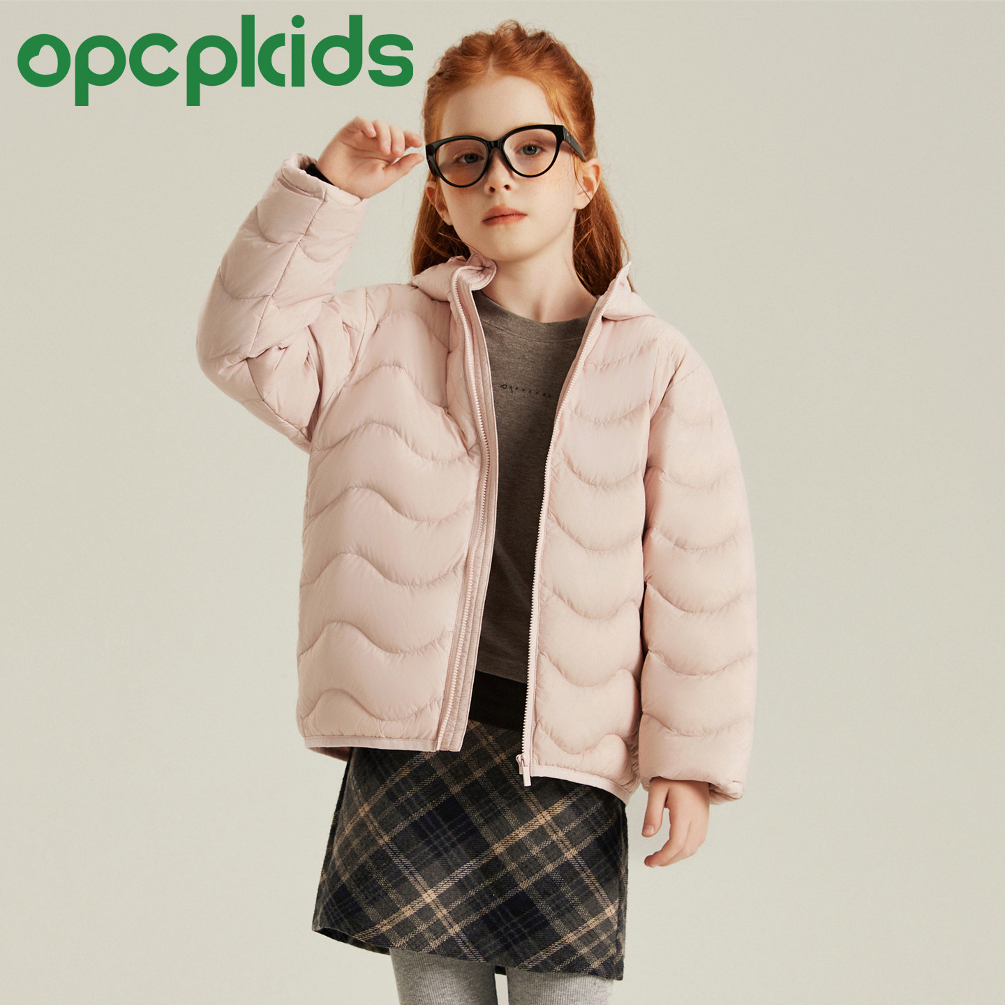 OPCP儿童轻薄羽绒服新国标90白鸭绒女童冬季外套短款男童保暖上衣 - 图1