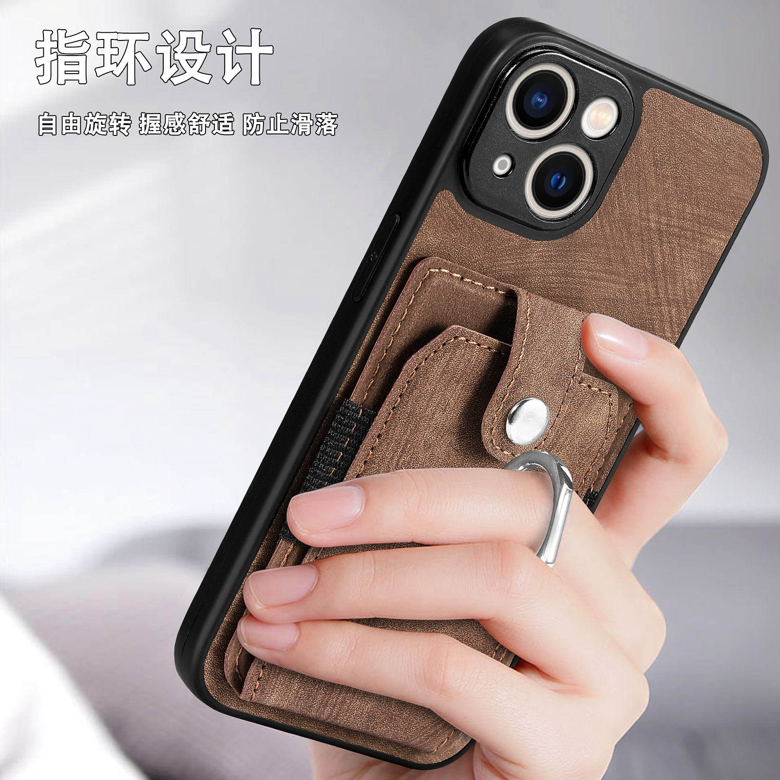 卡套带指环适用苹果16promax手机壳15带支架iphone14卡包13可插卡12mini放卡片11卡槽XR硅胶8plus钱包7一体XS
