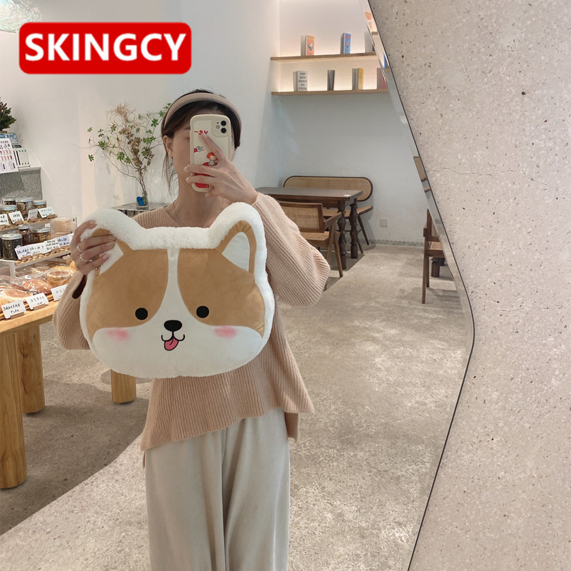 SKINGCY柴犬毛绒玩具靠枕布偶柯基玩偶抱枕公仔沙发背垫办公座椅 - 图2