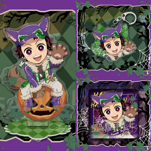 鬼灭之刃系列套装徽章万圣节限定吧唧亚克力立牌挂件富冈义勇合集 - 图2