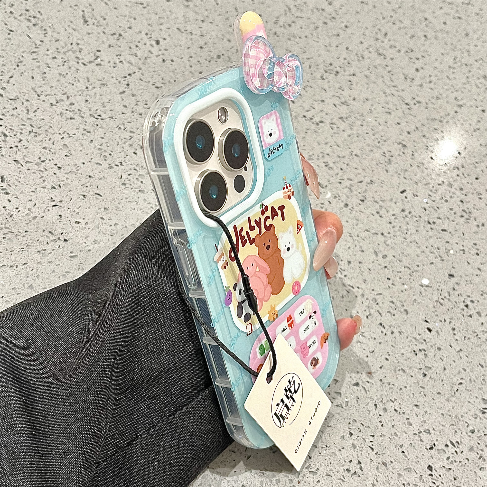 启乾 jellycat小动物大哥大iPhone16/15手机壳适用苹果14/13promax硬壳少女心可爱卡通创意小众韩系趣味新款 - 图2