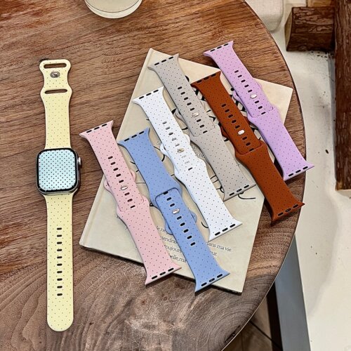 启乾 韩系ins小波点适用iwatchs11/10苹果Applewatch9手表表带SE8星光色硅胶透气7运动6/5/4小众新颖潮流时髦 - 图3