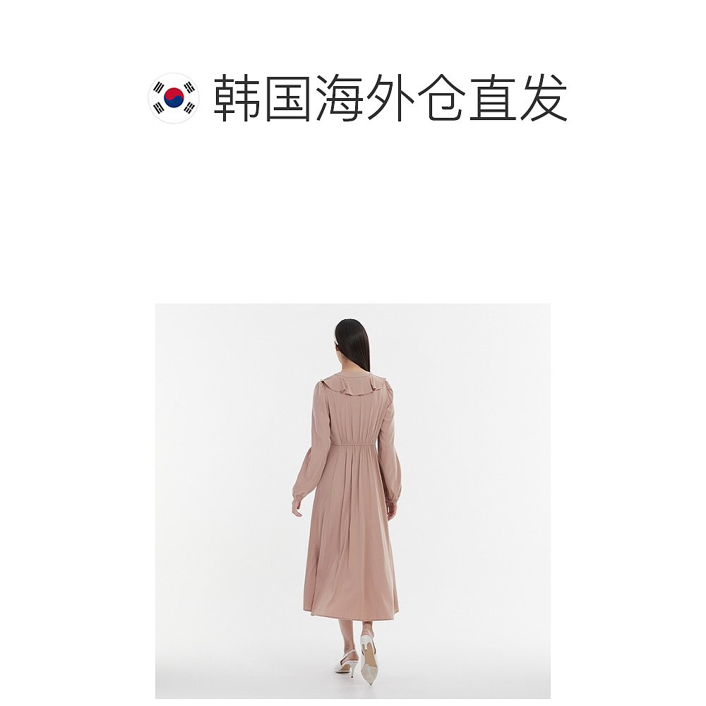 韩国直邮LAP 褶皱装饰荷叶领长连衣裙 AN3WO868 - 图1