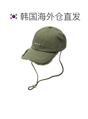 韩国直邮Jacquemus毛边防晒鸭舌帽军绿色遮阳吊绳遮阳休闲通勤