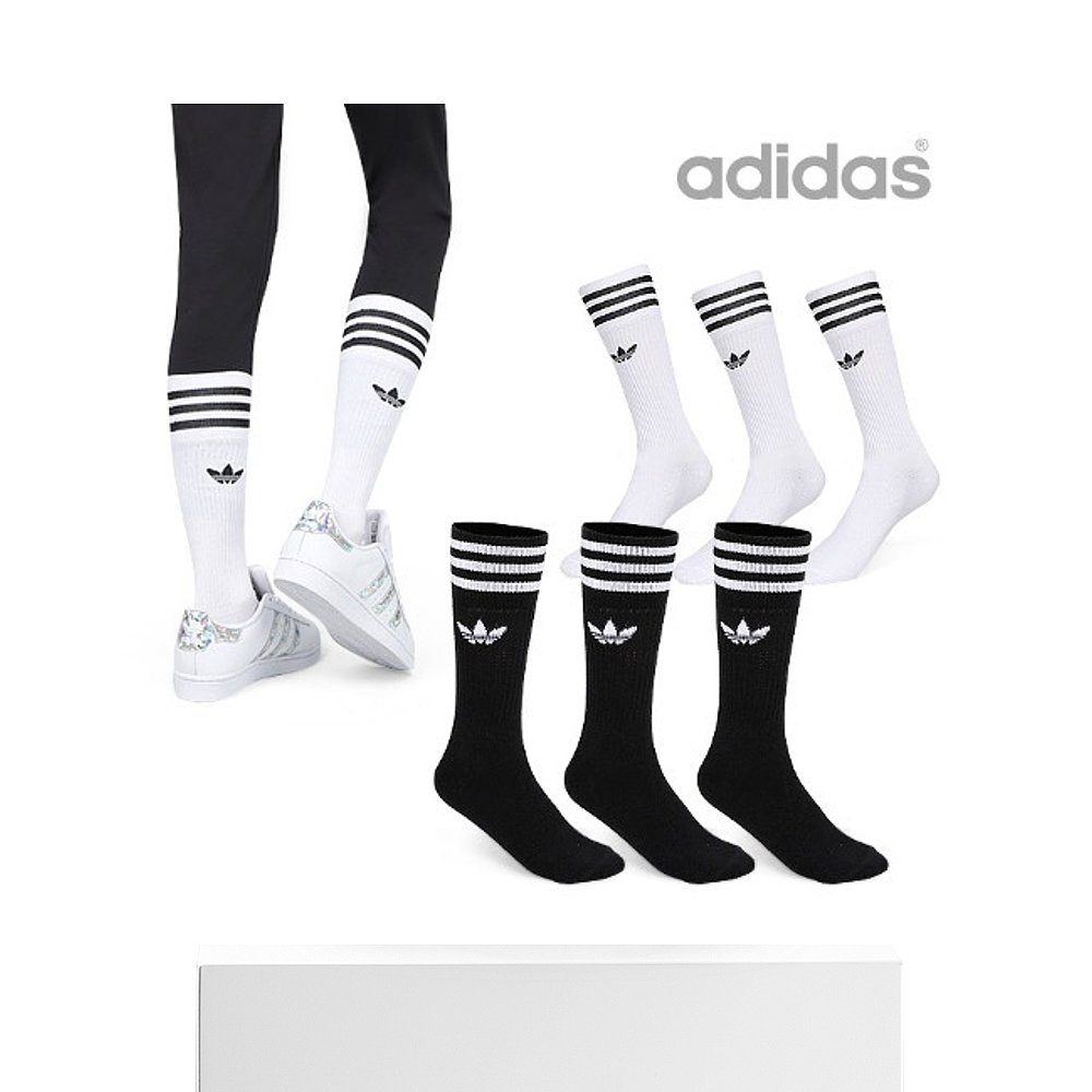 韩国直邮[Adidas] 单色 宽袜子 3PP 2种 S21489/S21490 - 图3