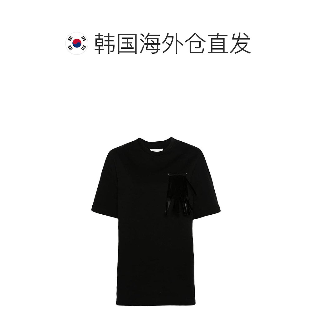 韩国直邮JIL SANDER24SS长袖T恤女J03GC0123 J20035 001BLACK - 图1