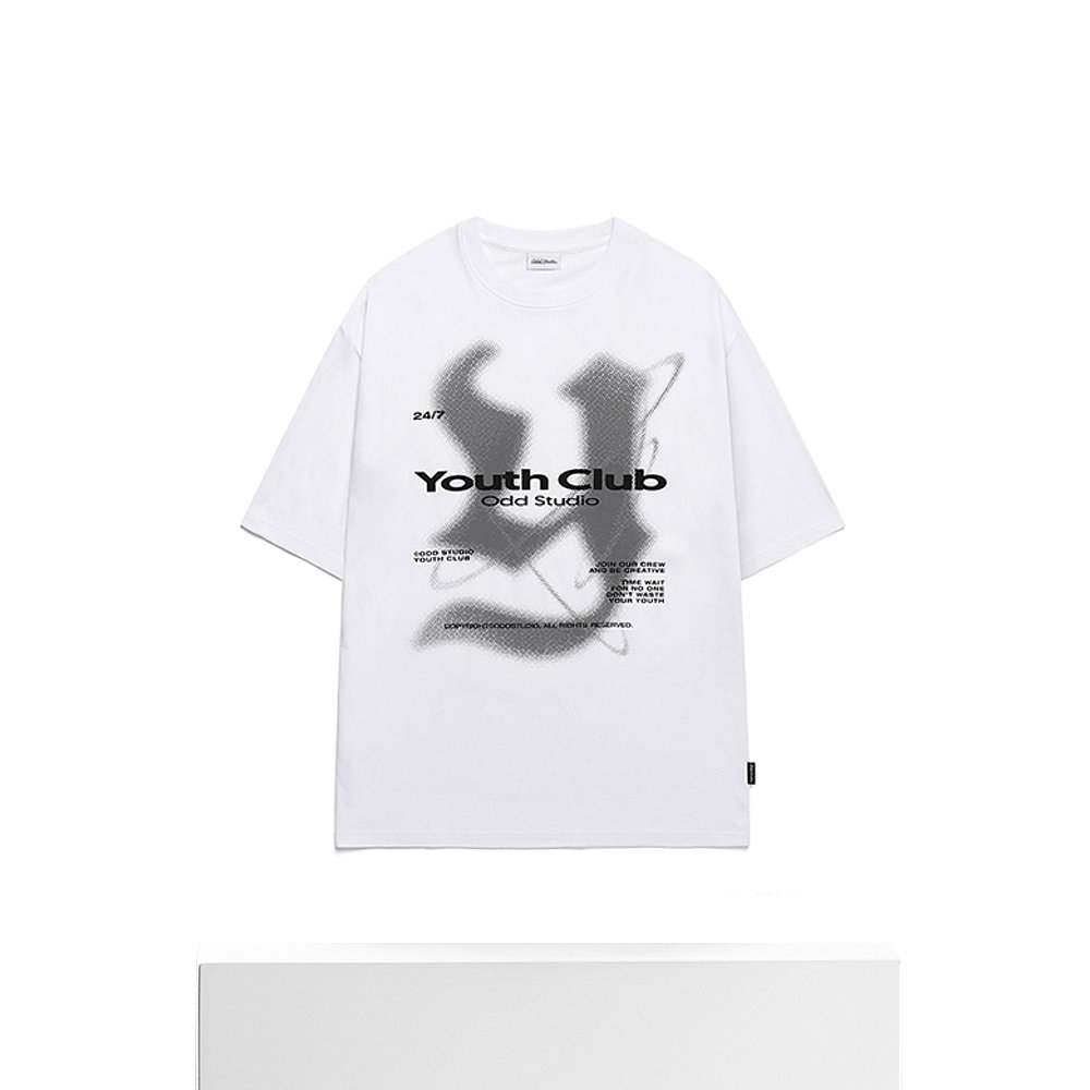 韩国直邮ODDSTUDIO 公用T恤Y Logo Oversized Fit T-Shirt - whit - 图3