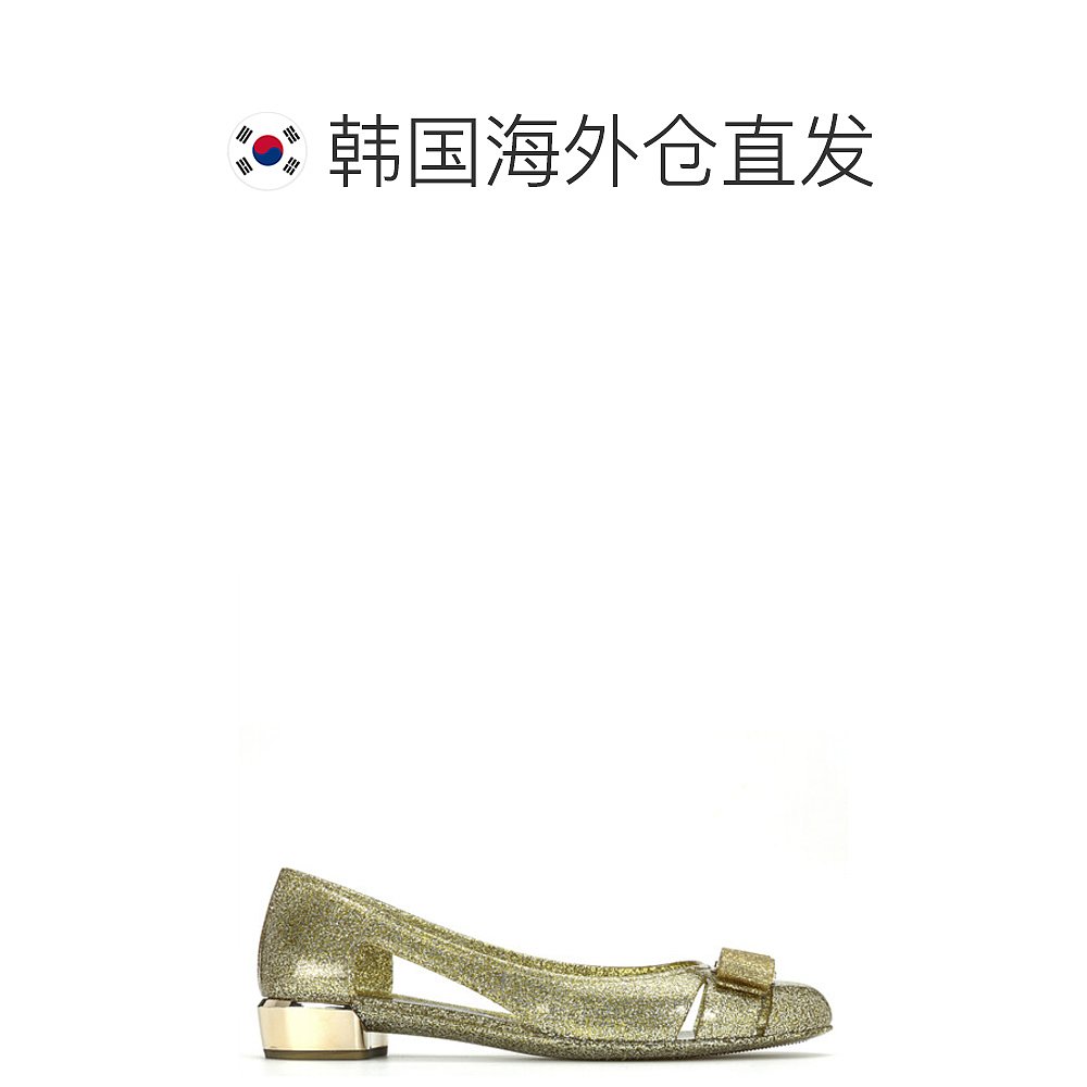 韩国直邮[Ferragamo] BARA JELL 浅口式 NERO 金色 035656 074156 - 图1