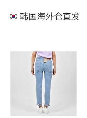 Levi'S李维斯女士牛仔裤浅蓝色日常百搭时尚简约休闲直筒高腰短裤