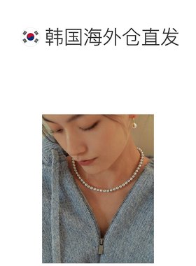 韩国直邮TATIANA 天然灰色淡水珍珠项链TATI301564706纯银