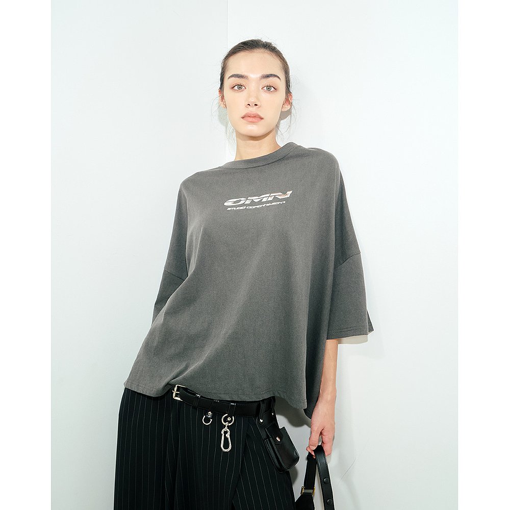 韩国直邮OUI MAIS NON 女士女装T恤2024SS2NDOMDTOP7 Silver chrom - 图2