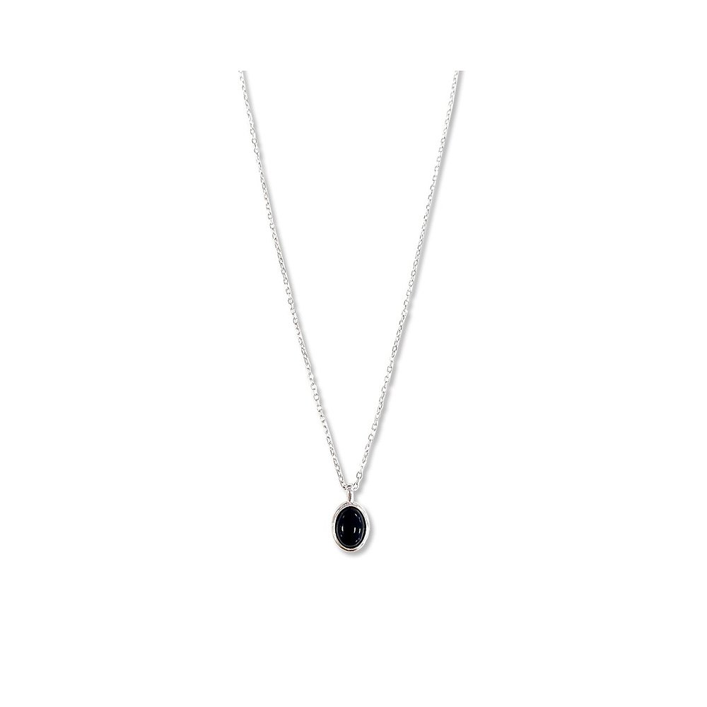 韩国直邮OVTU日常椭圆玛瑙吊坠项链ONYX DAILY NECKLACE - 图0