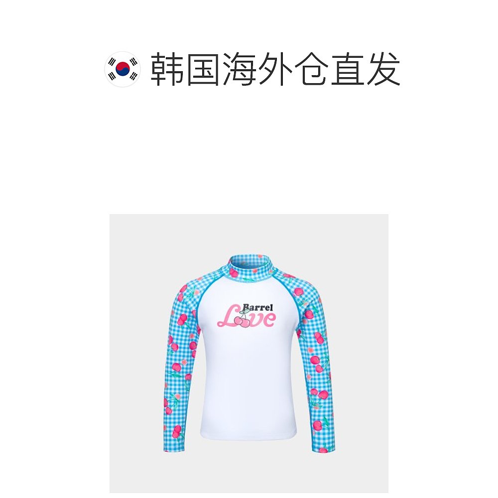 韩国直邮BARREL 儿童时尚防晒服KIDS SUNSET CHERRY RASHGUARD BL - 图1