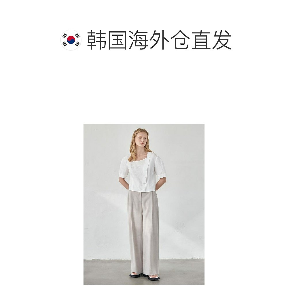 韩国直邮LOEUVRE正品 女装休闲裤302720400Side Tuck Wide Trouse - 图1