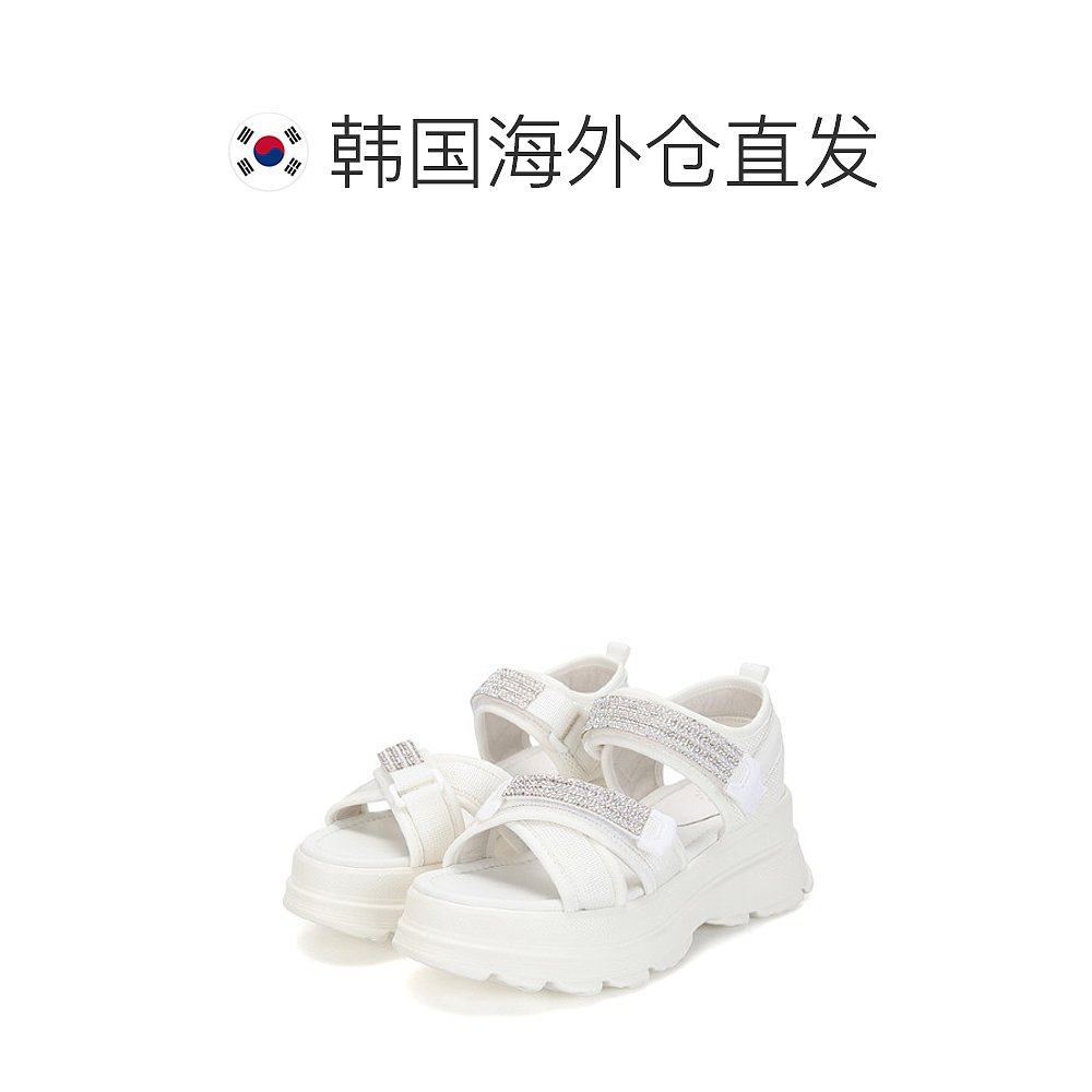 韩国直邮[babara] Barbara Chunky Heel Cubic Velcro Sandals BB - 图1