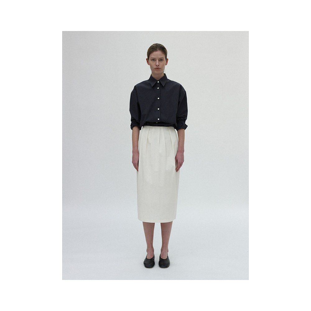 韩国直邮NOTHING WRITTEN正品半身裙301660689Layered tuck skirt - 图0