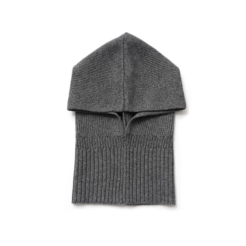 韩国直邮[LOOKAST]GREY WOOL KNIT BALACLAVA灰色羊毛针织帽子 - 图0