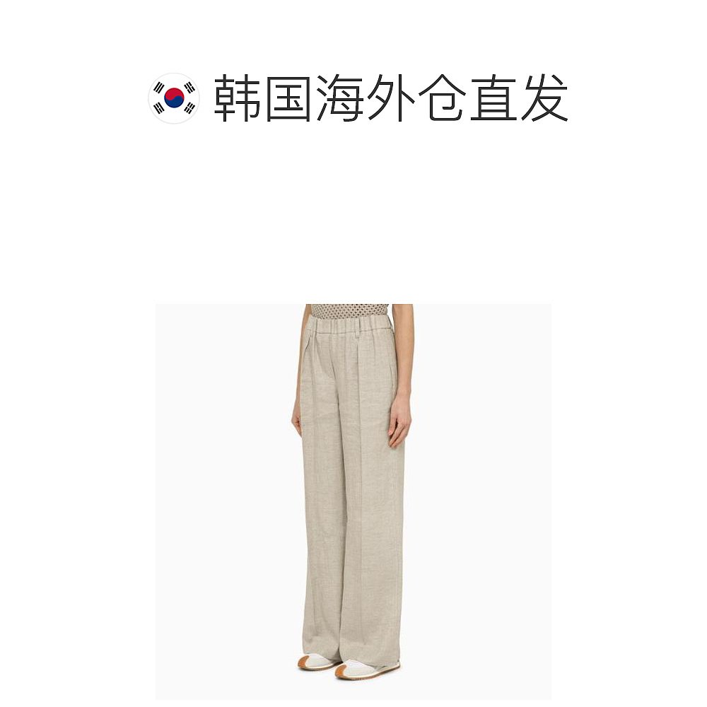 韩国直邮BRUNELLO CUCINELLI24SS直筒裤女MH567P8539LIGREY-图1