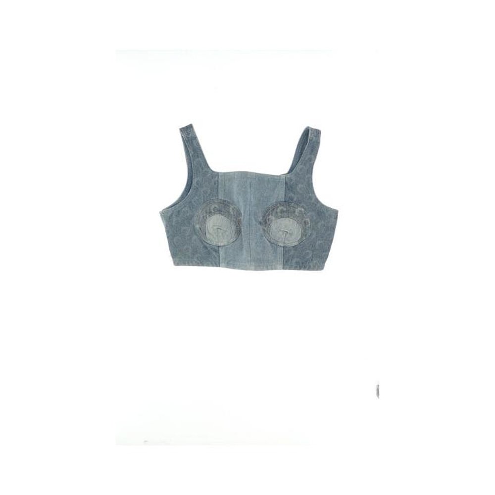 韩国直邮MARINE SERRE23FW长袖T恤女WTO078UDEN0002GR30DENIM - 图2