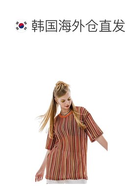 韩国直邮[RUNNINGHIGH]条纹针织宽松 T 恤 [橙色]