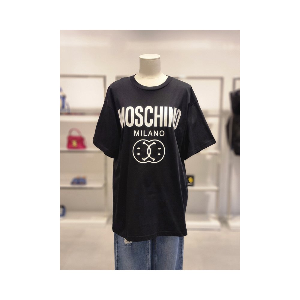 韩国直邮MOSCHINO 简约印花圆领T恤WMM3TS012001 - 图0