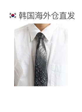 韩国直邮Engineered Garments 黑色鳄鱼纹压花人造革领带 (24F1H0