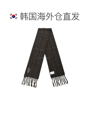 韩国直邮OUR LEGACY ESTATE SCARF 巧克力色压制波浪纹羊驼毛围巾