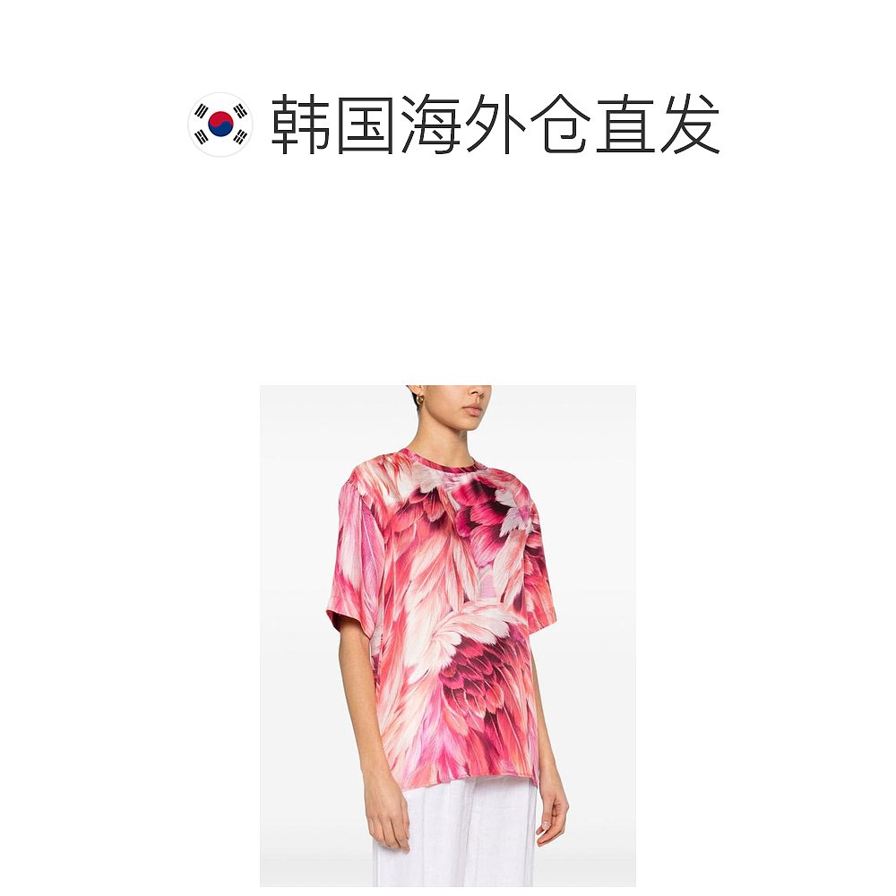 韩国直邮ROBERTO CAVALLI24SS短袖T恤女SWT644 4QL7105597Pink - 图1