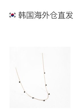 韩国直邮judy and paul东大门首饰明星同款黑色水晶玫瑰金项链