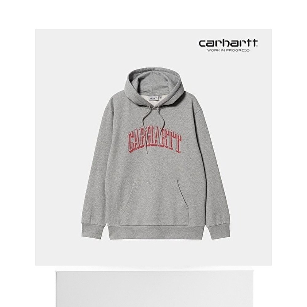 韩国直邮carhartt wip衬衫 Hooded Scrawl Sweat Grey Heather-图3