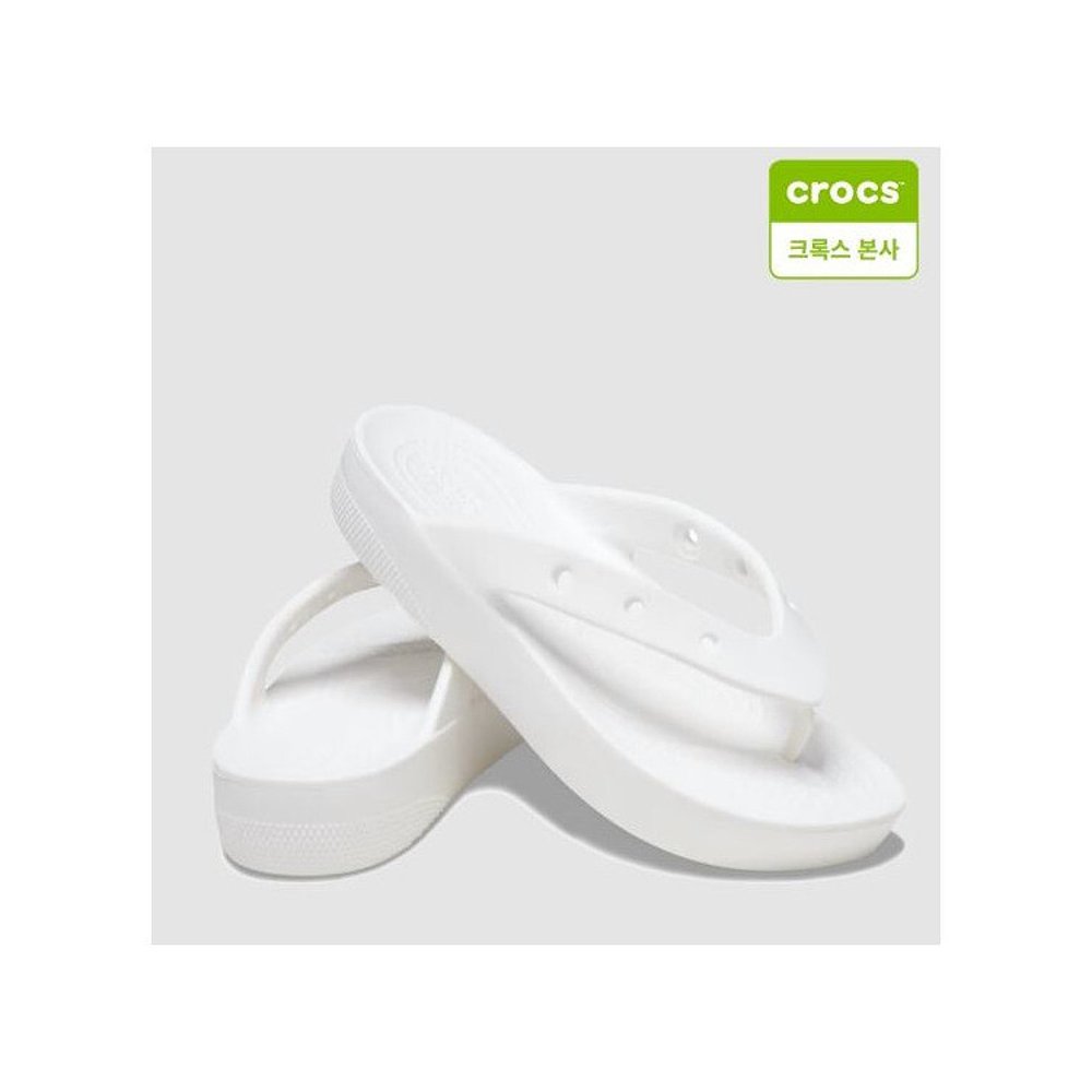 韩国直邮Crocs 运动沙滩鞋/凉鞋 Classic/Platform/White/207714- - 图0