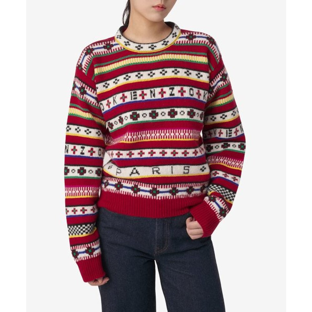 韩国直邮KENZO 毛针织衫女士FC62PU3173CH21FW22 FAIR ISLE KNIT - 图2